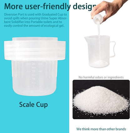 Wenge Urine Super Absorbent Powder, Deodorizer - 2LB - Pee Powder for Portable Toilet, Eco Absorbent Gel Liquid Waste Gelling - for Camping, Urinals, Bedside Commodes, Pet Potty etc