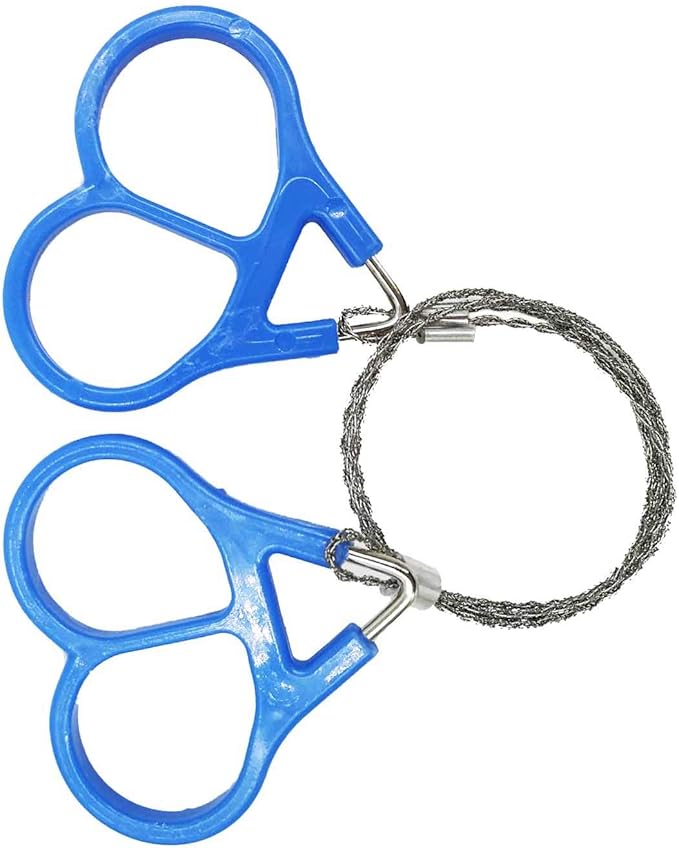 3X Wire Saw Stainless Steel Pocket Chainsaw Mini Saw Emergency Chainsaw Survival Kit Outdoor Tools(Blue)