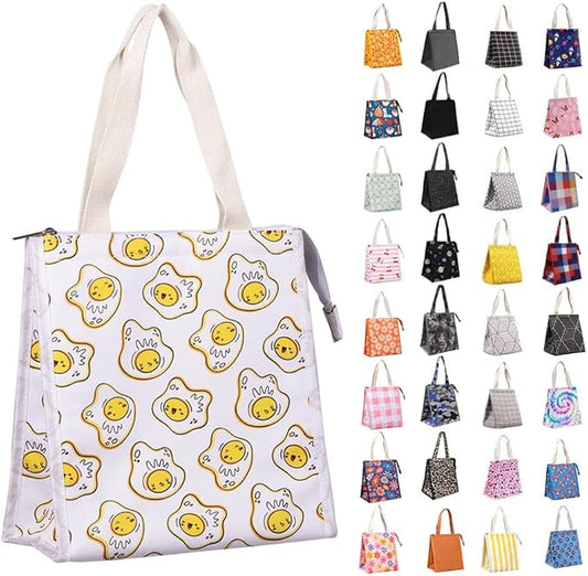 iknoe Insulated Lunch Bag for Women, 9L Durable Wide-Open Foldable & Portable Lunch Tote with Interior Pockets, Water-Resistant Thermal Cooler for Adults Picnic Beach
