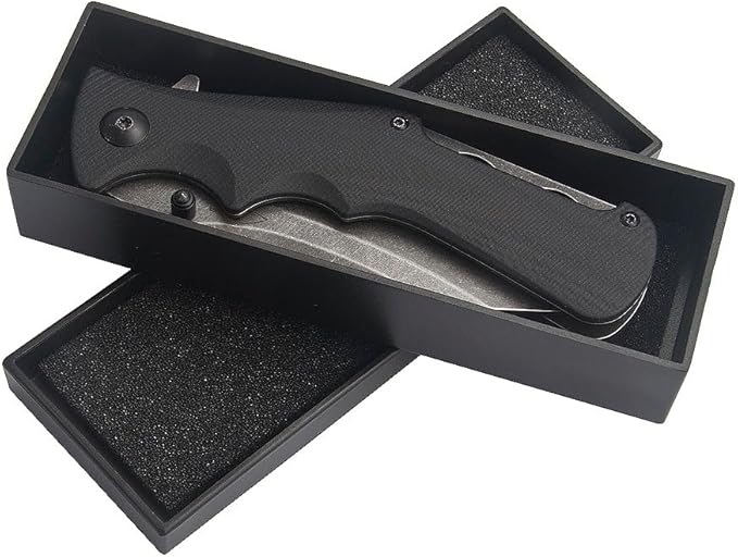ILEAF Pocket Folding Knife, 3.4 inch D2 Steel Blade, Black G10 Handle, Liner Lock for Everyday Carry Outdoor Camping (D2 Steel)
