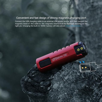 IMALENT LD70 Pocket EDC Flashlight, 4000 Lumens Compact Bright Powerful Flashlights with CREE XHP70.2 LED, Rechargeable Handheld Torch for Camping and Hiking (Red)