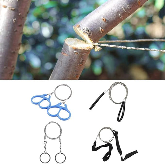 4 Pcak Wire Saw, 28'' Stainless Steel Serrated Cutting Cable, Stainless Steel Hand Pocket Wire Saw, Outdoor Tools for Trees Cutting, Backpacking Gear, Camping, Hunting, Hiking