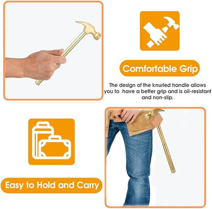 6-in-1 Metal Multifunction Hammer & Screwdriver Hand Tool Set Including Cross & Flat Screwdriver for Opening Walnuts, Wall Hanging, Nice Little Gifts (argent)