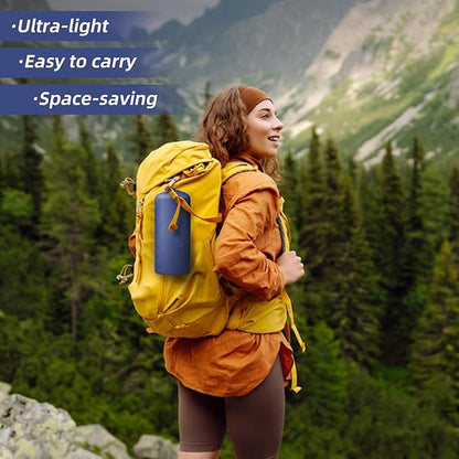 INVOKER 5.12" Camping Sleeping Pad, Ultralight Inflatable Camping mat with Built-in Foot Pump, for Camping, Backpacking, Hiking, Car Travel, Beach, Blue