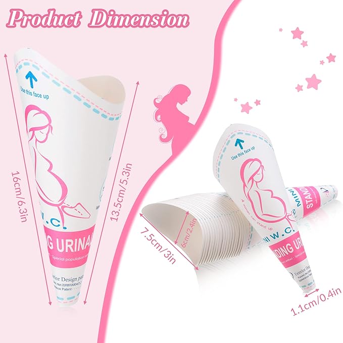 120 Pcs Disposable Female Urination Device Portable Girl Urinal Funnel Waterproof Standing Pee for Women Travel Cup Urine Pocket Toilet Camping Hiking Pregnant