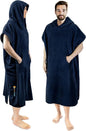 SUN CUBE Surf Poncho Changing Robe with Hood | Quick Dry Microfiber Wetsuit Changing Towel with Pocket for Surfing Men Women