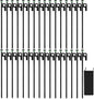 32Pcs Tent Stakes, 12in Heavy Duty Tent Stakes with Storage Pouch, Forged Steel Tent Sakes Metal, Metal Stakes for Tent Used on Grassland, Snowfield, Dessert(32Pcs, 12in, Diameter 1/4")