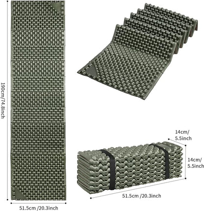 Foam Camping Pads for Hiking, Ultralight Closed Cell Mattress, Waterproof Soft Mat for Adults, Wide Picnic Yoga Mats, Folding Sleeping Pad for Outdoor Backpacking