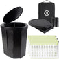 72HRS Portable Collapsible Toilet for Camping, 15.8" Extra Large Camping Toilets Portable Potty, Lightweight and Sturdy, Camp Toilet (With 30 Toilet Bags & 30 Toilet Powers)