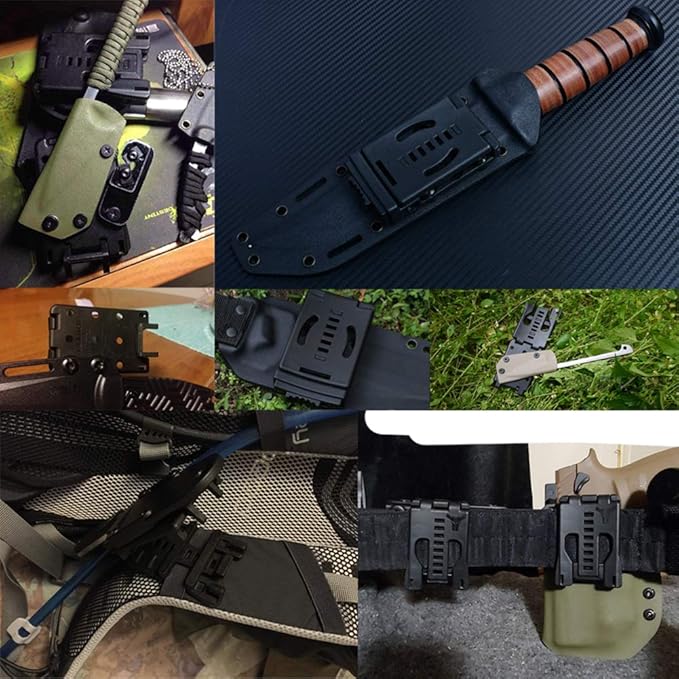 2-Pack Tactical Belt Clip Outdoor Camping Knife Blade Lock with Screws, Universal Utility EDC Belt Clip Gun Holsters Mag Pouches Sheath Tools with Hardware (Orange)