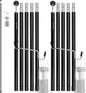 Sutekus Aluminum Poles Tarp Poles Replacement Accessories 5 Section Multifunction Aluminum Rod with Lantern Hook for Camping Shelters Canopy Support 2 Poles (Black)