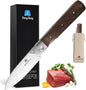 4.5" Folding Kitchen Knife Ultra Sharp 440A Stainless Steel blade Peeling Utility Knife Natural Olive Handle Portable Fruit knife for BBQ trip Outdoor Camping.