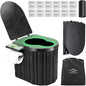 Camping Toilet, Portable Toilet for Adults, 14'' Camping Toilet with Lid, Camp Toilet with Holder, Portable Potty for Camping, Hiking, RoadTrip, Car, Tent, Truck Drivers