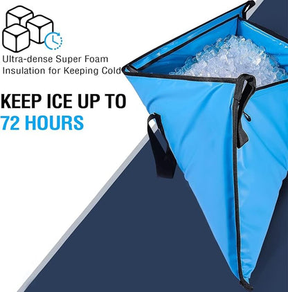 Buffalo Gear Insulated Fish Cooler - Leakproof Kill Bag with 2 Reusable Cooler Ice Packs - Portable Waterproof Zipper