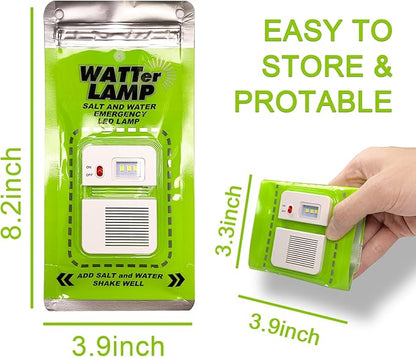 4 Pack Emergency Lamp Watter Salt Light, No Battery Required Portable Lantern, Camping Essentials Survival Gear Outdoor Lamp for Power Outages Outdoor Activities Night Fishing Camping Hiking