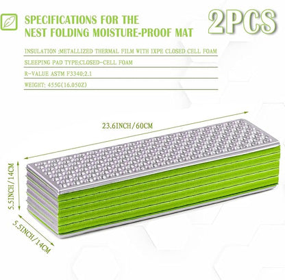 Foam Camping Pads for Sleeping, Foldable Closed Cell Foam Camping Mattress, Waterproof Outdoor Sleeping Mat for Ultralight Backpacking Thru-Hiking