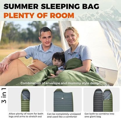 KingCamp Down Sleeping Bag for Adults, 600 FP Cold Weather 3-4 Season Sleeping Bag, Ultralight & Compact with Compression Sack for Backpacking, Camping, Hiking