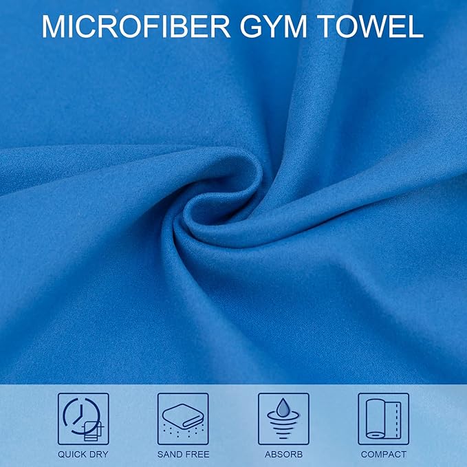 2Pack Camping Towel Microfiber Towel (72 * 40 and 12 * 24 Inch) Sports &Travel Towel Super Absorbent Quick Dry Towel Gym Towel Suitable for Gym,Swimming,Hiking,Travel