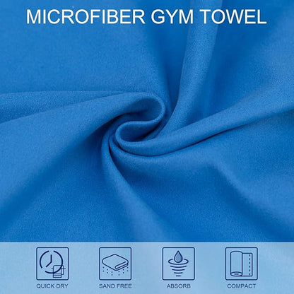 2Pack Camping Towel Microfiber Towel (72 * 40 and 12 * 24 Inch) Sports &Travel Towel Super Absorbent Quick Dry Towel Gym Towel Suitable for Gym,Swimming,Hiking,Travel