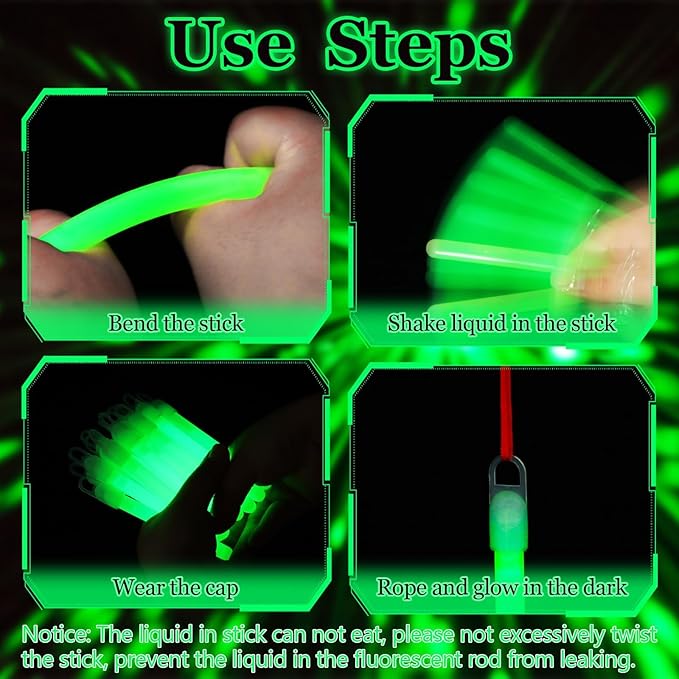 150 Pcs Green Glow Sticks Bulk 4 Inch Emergency Bright Light Sticks with Lanyard Fishing Glow Sticks 12 Hours Duration Camping Glow Sticks for Rave Easter Halloween Christmas New Year Concert Decor