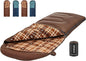 KingCamp Sleeping Bag for Adults, Cold Weather & Warm XL Big and Tall Flannel Sleeping Bags with Compression Sack Portable Waterproof Essentials Gear Accessories for Outdoor Camping
