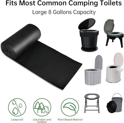 25/50 / 75 Pcs Portable Camping Toilet Bags,5 Gallon Compostable Toilet Replacement Bags for Camping Toilet, Portable Potty Bags for Outdoor Camping