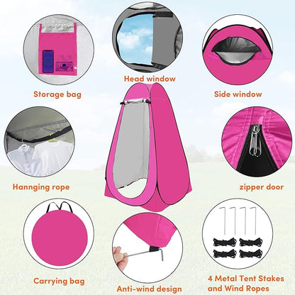 Pop Up Privacy Tent Shower Tent Changing Tent Portable Outdoor Camping Bathroom Toilet Tent Changing Dressing Room Privacy Shelters Room for Hiking and Beach Sun Shelter Picnic Fishing- Waterproof