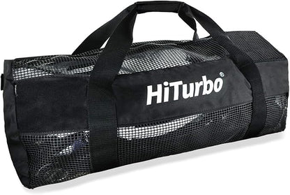 Hiturbo Mesh Dive Duffel Bag: Scuba Gear Bags for Diving, Snorkeling, Freediving and Swimming - 60L Travel Beach Pool Water Sports Equipment Bag with Shoulder Strap