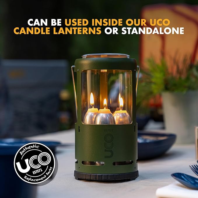 UCO 12-Hour Natural Beeswax Long-Burning Candles for UCO Candle Lanterns and Emergency Preparedness, Made in USA