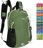 15L Highly Water-resistant Hiking Daypack, Small Backpack Travel Outdoor, Lightweight Day Pack with Tool Loops(Army Green)