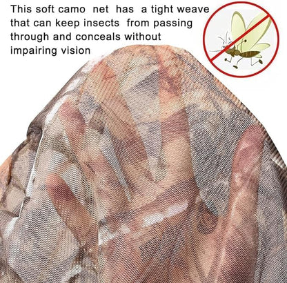 2 Packs Camo Mosquito Head Nets Gnats Face Netting for Any Outdoor Activities Works Over Most Hats