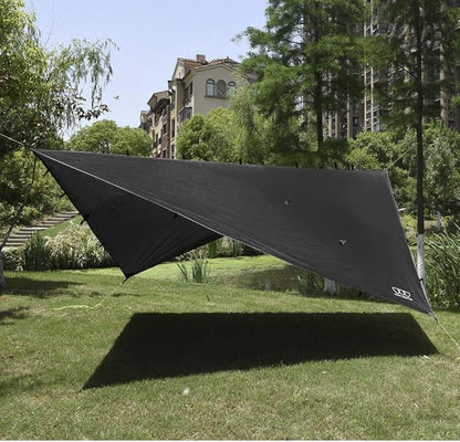 Gold Armour Rainfly Tarp Hammock, Premium 14.7ft/12ft/10ft/8ft Rain Fly Cover, Waterproof Ultralight Camping Shelter Canopy, Survival Equipment Gear Camping Tent Accessories (Black 12ft x 10ft)