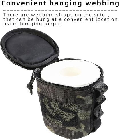 Tactical Toilet Paper Holder Waterproof and Wear-Resistant，Toilet Paper Holder for Outdoor Use, Camping,picnics (Black cp)