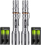 2 Pack Led Flashlights,Super Bright Waterproof Handheld Flashlights for Outdoor, Emergency, Camping (No Battery)