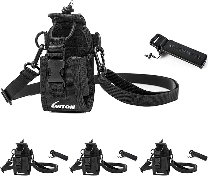 Radio Holder Walkie Talkie Pouch Molle Radio Pouch BaoFeng Radio Holster Strap Radio Case for Duty Belt Compatible with BaoFeng UV5R 888S F8HP Kenwood Icom HYT Arcshell Retevis H777 (4 Pack)