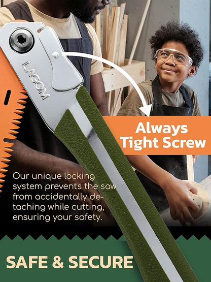 2 Pack Folding Saw | Folding Hand Saw for Cutting Branches, 11.4", a Camping Saw Made with SK5 Steel, Survival Saw with a Secured Design, Folding Camp Saw