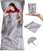 The Friendly Swede Sleeping Bag Liner — Ultralight Polyester or Cold Weather Microfiber Adult Sleep Sack; Thin Travel Sheets for Hotel; Camping Sheets; Travel Sleeping Bag with Pocket-Size Stuff Sack