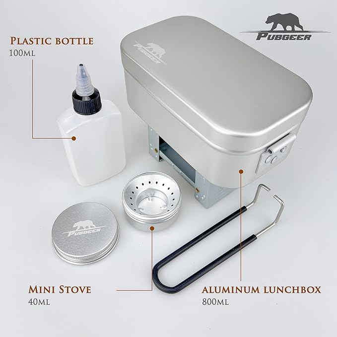 Survival Cooking Kit, Bushcraft Cooking Gear, Canteen Cook Set, Wild Survival Equipment, Portable Cookware, Campfire Cooking Mess kit, Self Reliance