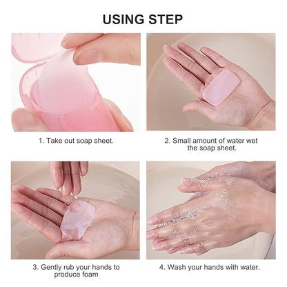 30 Boxes Portable Disposable Soap Sheets, Mini Portable Hand Washing Travel Hiking Washing Hand Bath Toiletry Paper Soap Sheets Bathing Soap