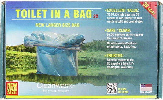 Cleanwaste Toilet-in-a-Bag 30 Pack - D430W30