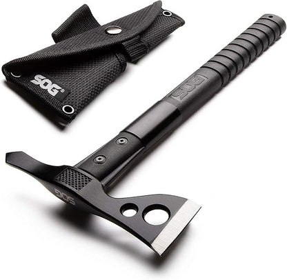 SOG FastHawk Polished Tomahawk - Tactical Axe with Sheath, Throwing Hatchet w/ Hammer Axe Edge for Competition Throwing, Camping, Hunting (F06PN-CP)