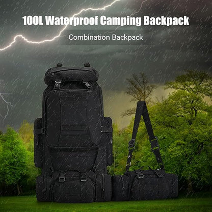 100L Camping Hiking Backpack,Molle military Tactical rucksack backpack,Waterproof Lightweight Hiking Backpack
