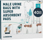 Lunderg Disposable Urine Bags for Men with Super Absorbent Pad - Value Pack 40 Count - Disposable & Portable - For travel, Car Pee Bag or Pocket Toilet for Emergency & Camping. Help Yourself Anywhere!