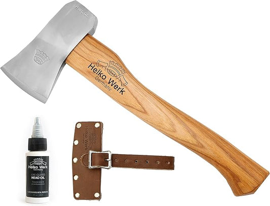 1844 Helko Werk Germany Classic Voyager Hatchet - Camp Hatchet for Scouting, Camping, and Backpacking, small camping hatchet with hammer head poll - Head 1 lb, Handle 13 in. (Voyager) #10107