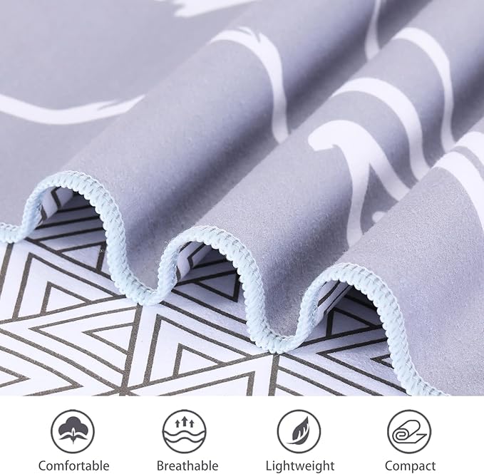 2 Packs Microfiber Oversized Lightweight Thin Beach Towel Compact Sandproof Quick Dry Clearance Towels Extra Large Sand Free Pool Travel Essentials Accessories Women Men Adults Gifts Elephant Flamingo