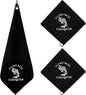 3 Pack Microfiber Fishing Towels with Clip 16’ x 16’ Camping Towel Black Hiking Towels Boat Towels Bait Towel Golf Towel For Man Women Camper Club Effective Cleaning of Fishing Gears Dirty Hands Body
