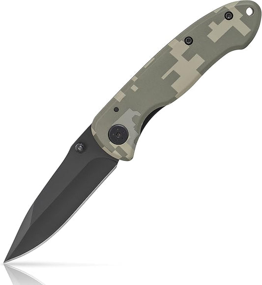 4 Inch Digital Camo Liner Lock Knife - Tactical Pocket Knife for EDC, Camping, and Home Improvement