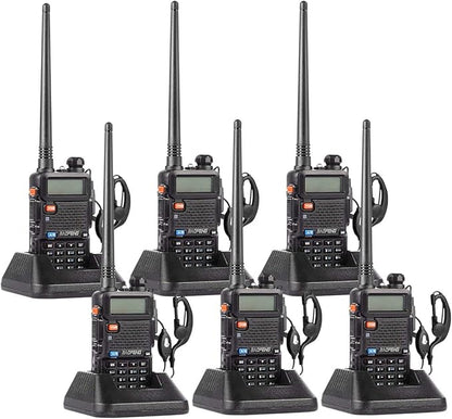 6 Pack Nicama Baofeng UV-5R Dual Band Two Way Radio, 144-148/420-450Mhz Walkie Talkie with 1800mAh Li-ion Battery