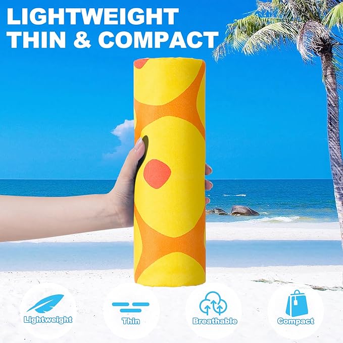 2 Packs Microfiber Oversized Lightweight Thin Beach Towel Compact Sandproof Quick Dry Clearance Towels Extra Large Sand Free Pool Essentials Accessories Women Men Adults Gifts Coconut Tree Pineapple