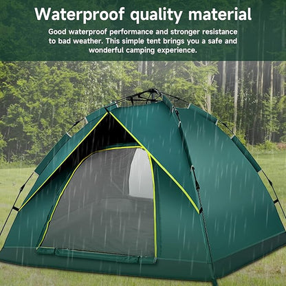 KOMCLUB Camping Tent 1/2/3 Person Tents for Family Camp Tent Waterproof Windproof Outdoor for Backpacking Hiking Easy Setup with Storage Bag,8 Ground ding,4 Windproof Rope